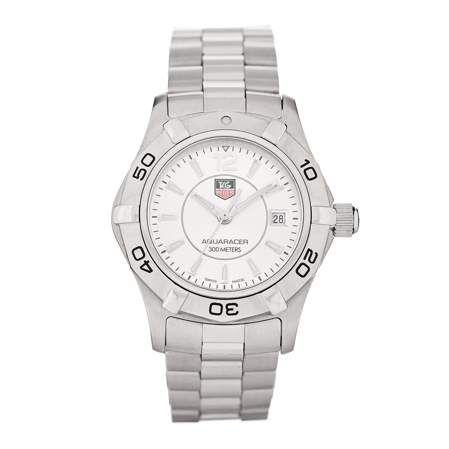 Stainless Steel 27mm Aquaracer 300M Quartz Watch Silver WAF1412