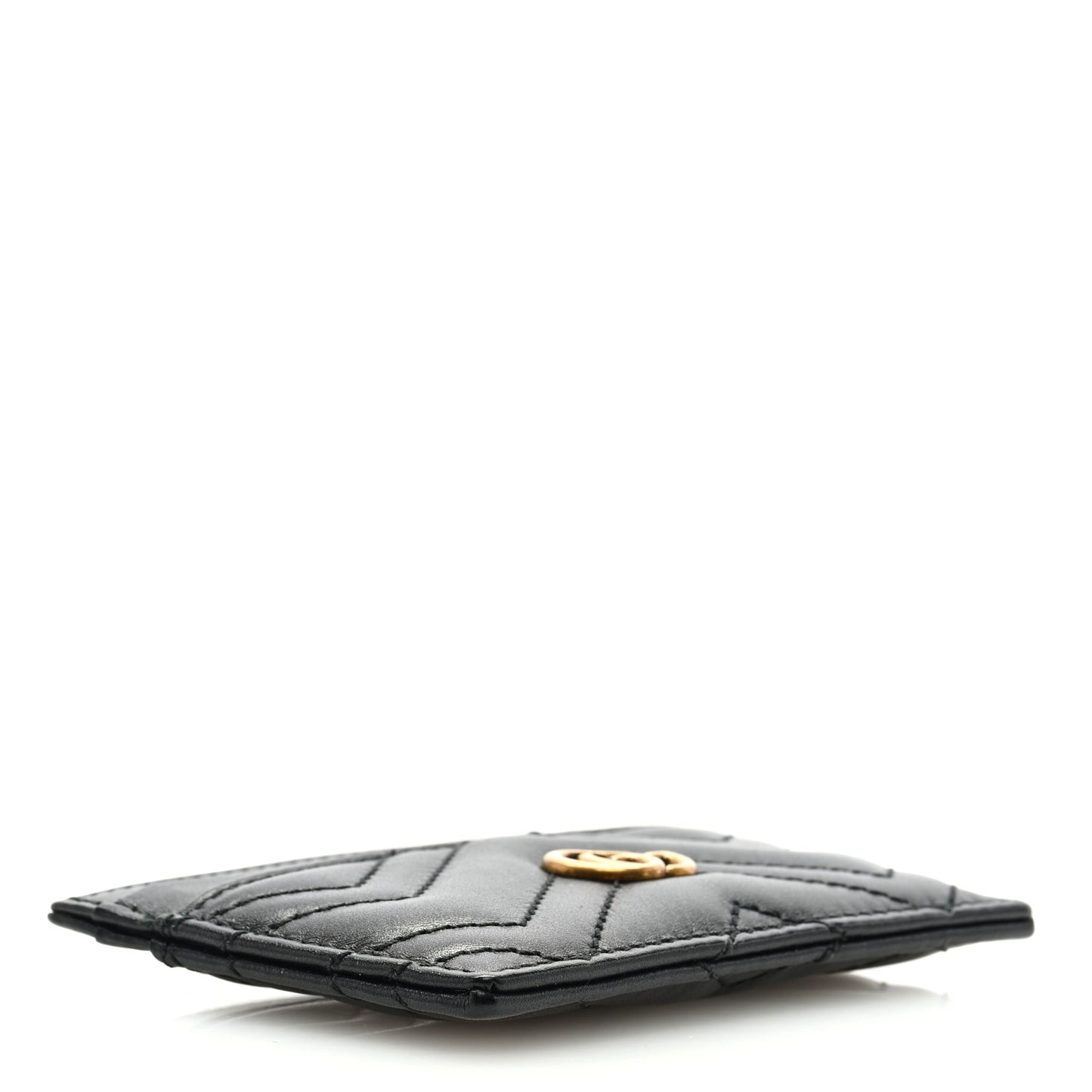 Calfskin Matelasse GG Marmont Card Holder Black