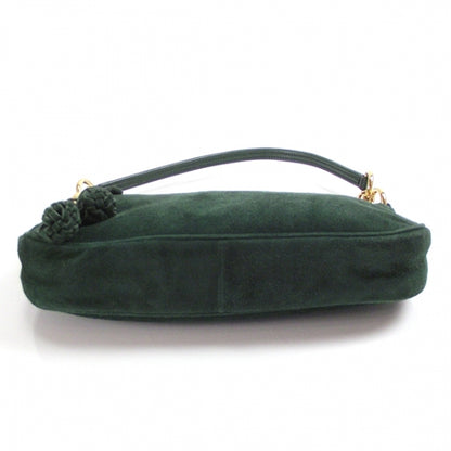 Prada Suede Tassel Pochette Evening Bag Green 4 of 10
