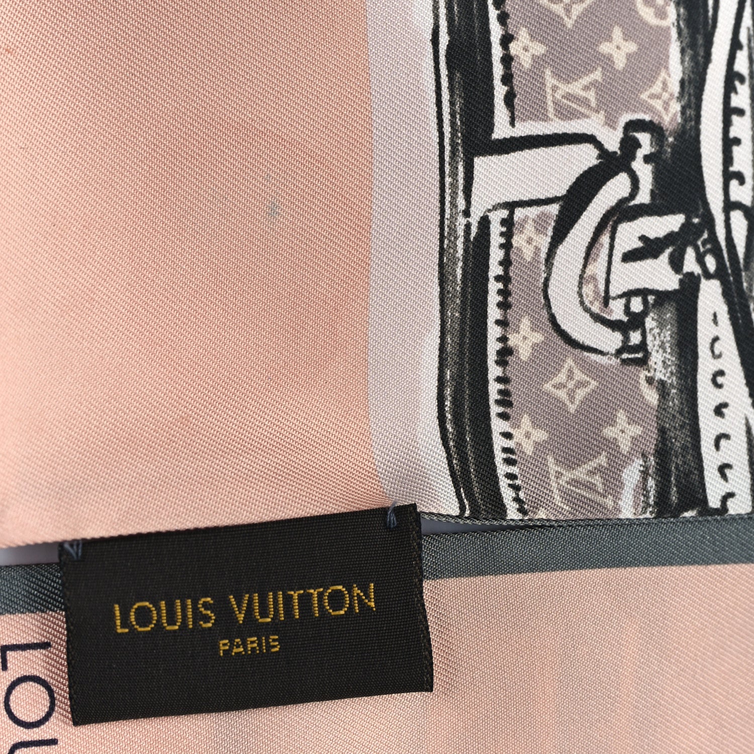 Louis Vuitton Silk Monogram Trunks Bandeau Rose Poudre 1584696