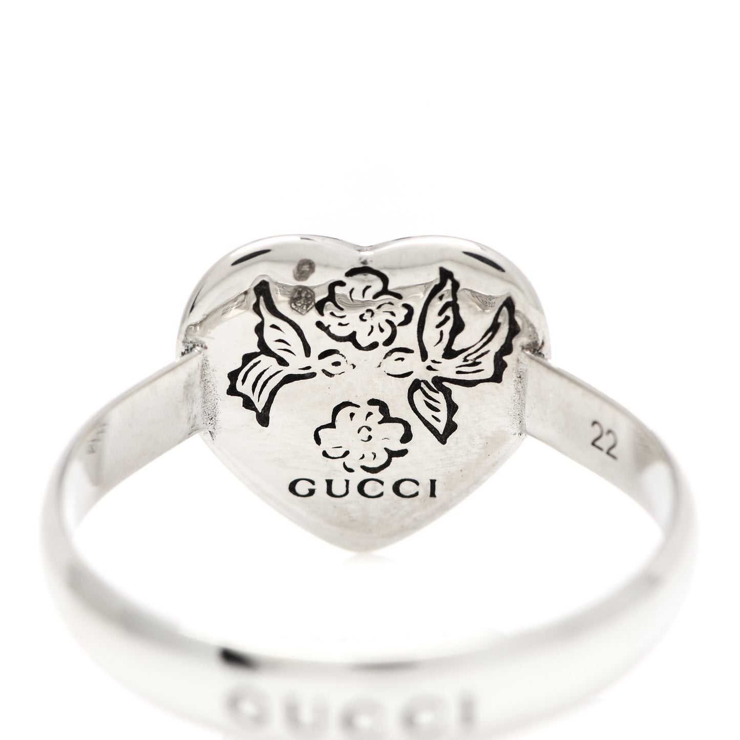 Sterling Silver Blind for Love Heart Band Ring 61 9.5
