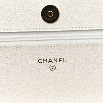 Chanel Caviar Quilted Wallet On Chain WOC White 6 of 12
