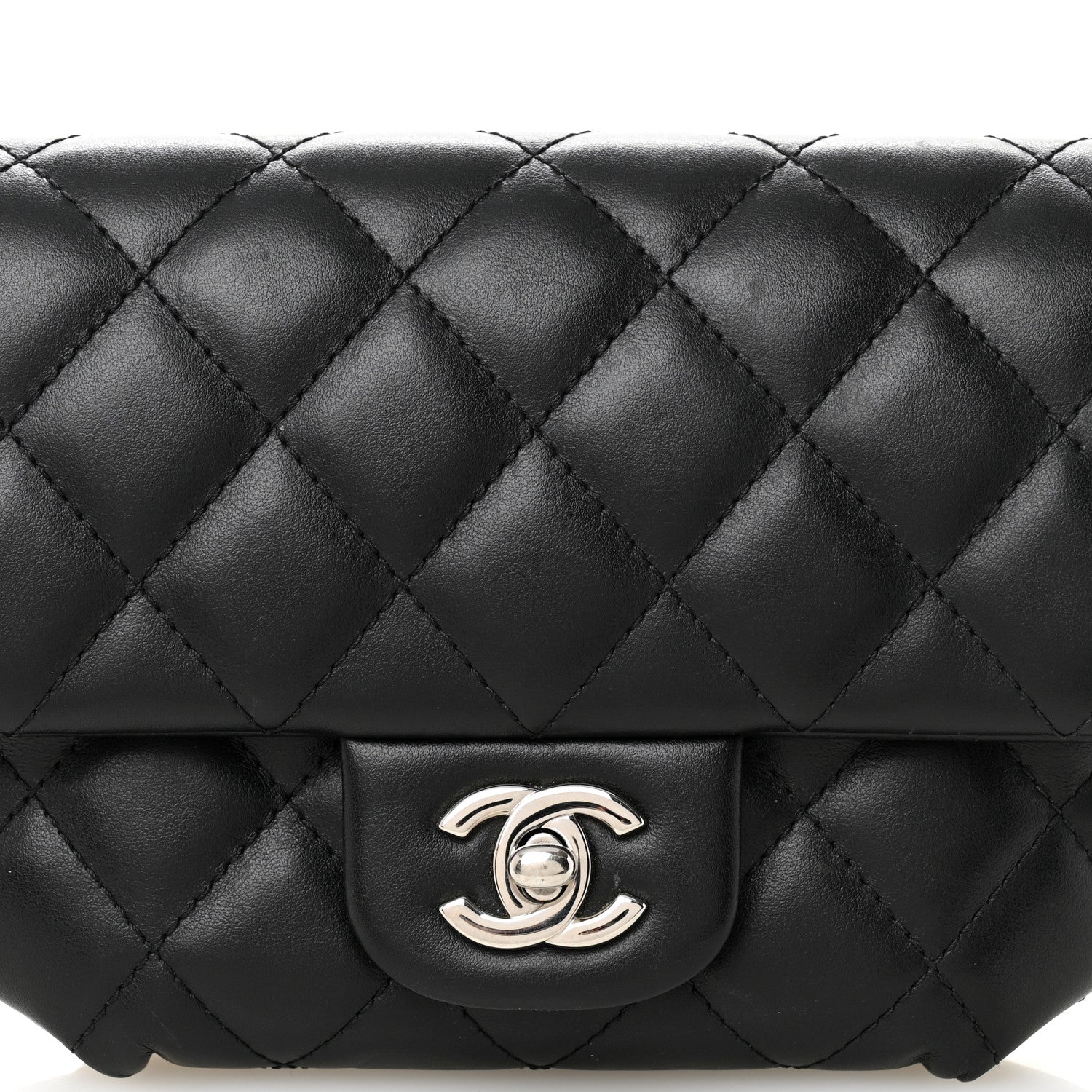 Chanel Calfskin Quilted CC Uniform Flap Belt Bag Black 8 of 13