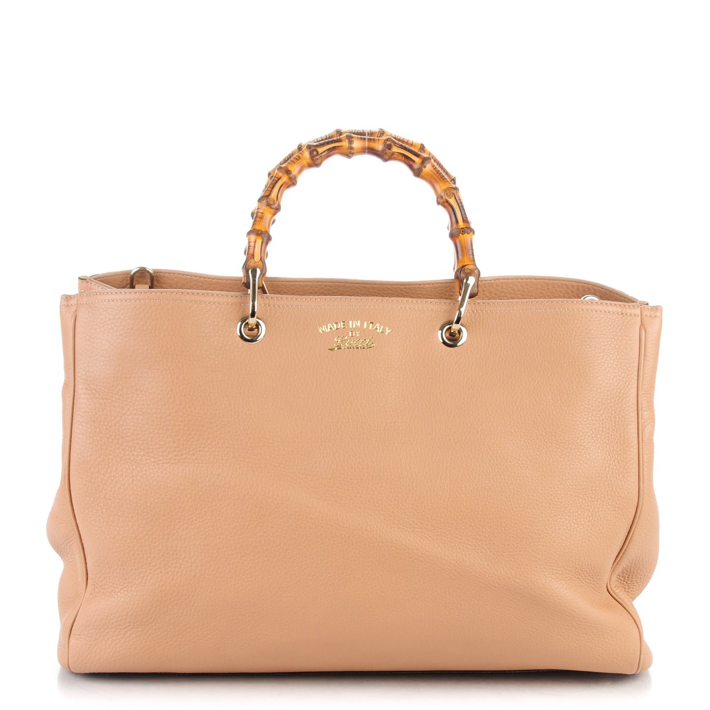 Cellarius Calfskin Large Bamboo Shopper Tote Camelia