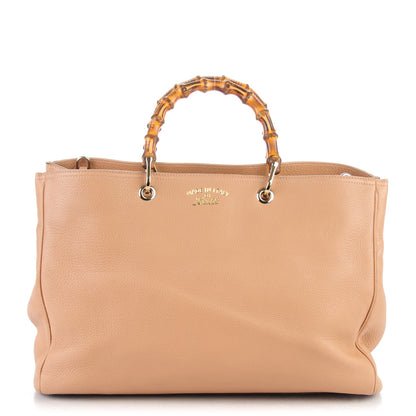 Gucci Cellarius Calfskin Large Bamboo Shopper Tote Camelia 1 of 7