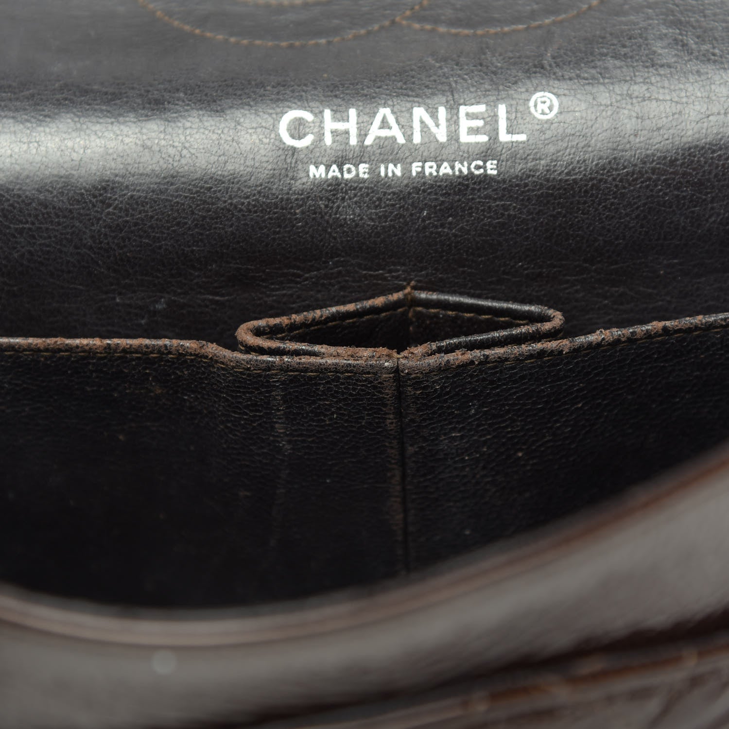 Chanel Crinkled Patent Quilted Medium Double Flap Brown 13 of 13