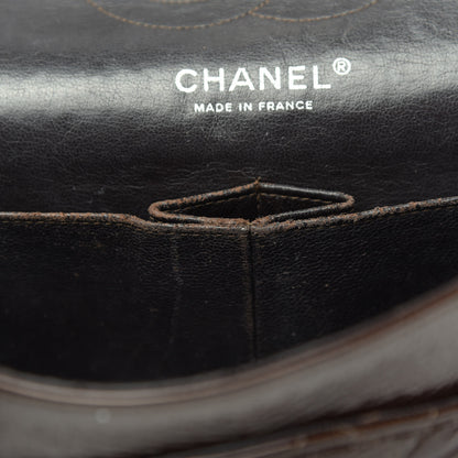 Chanel Crinkled Patent Quilted Medium Double Flap Brown 13 of 13