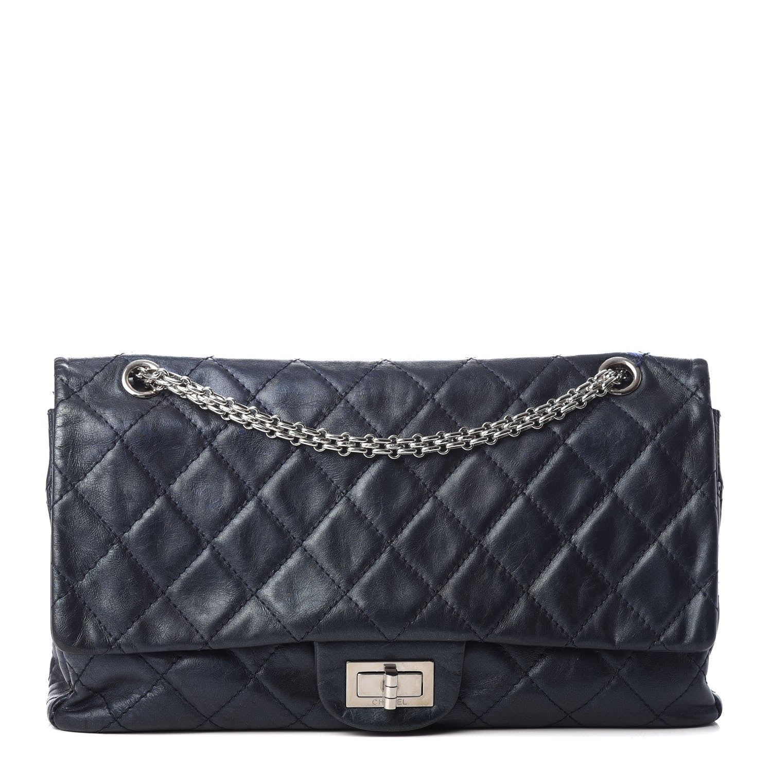 Chanel Metallic Aged Calfskin Quilted 2.55 Reissue 227 Flap Blue 1 of 10