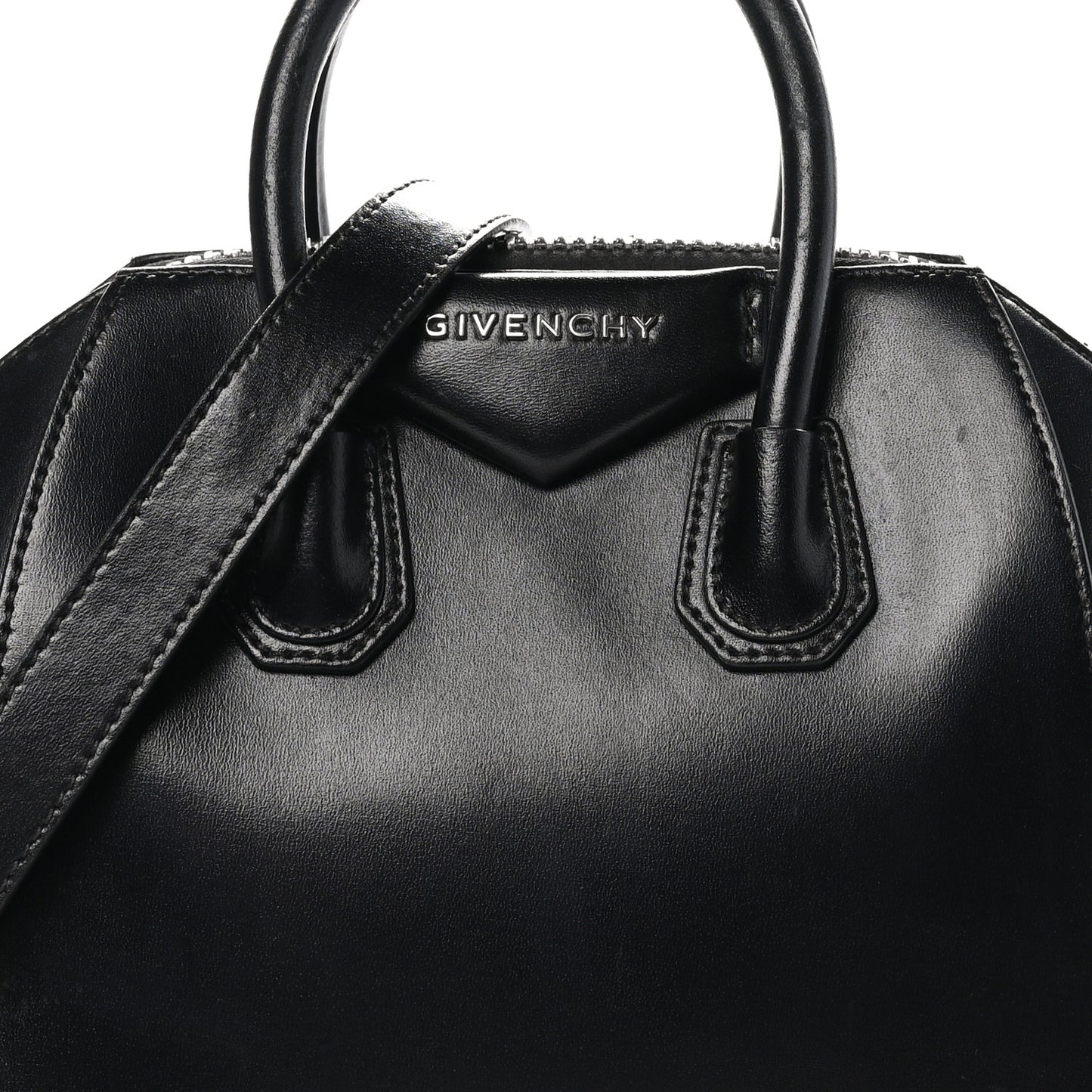 Shiny Lord Calfskin Mini Antigona Black