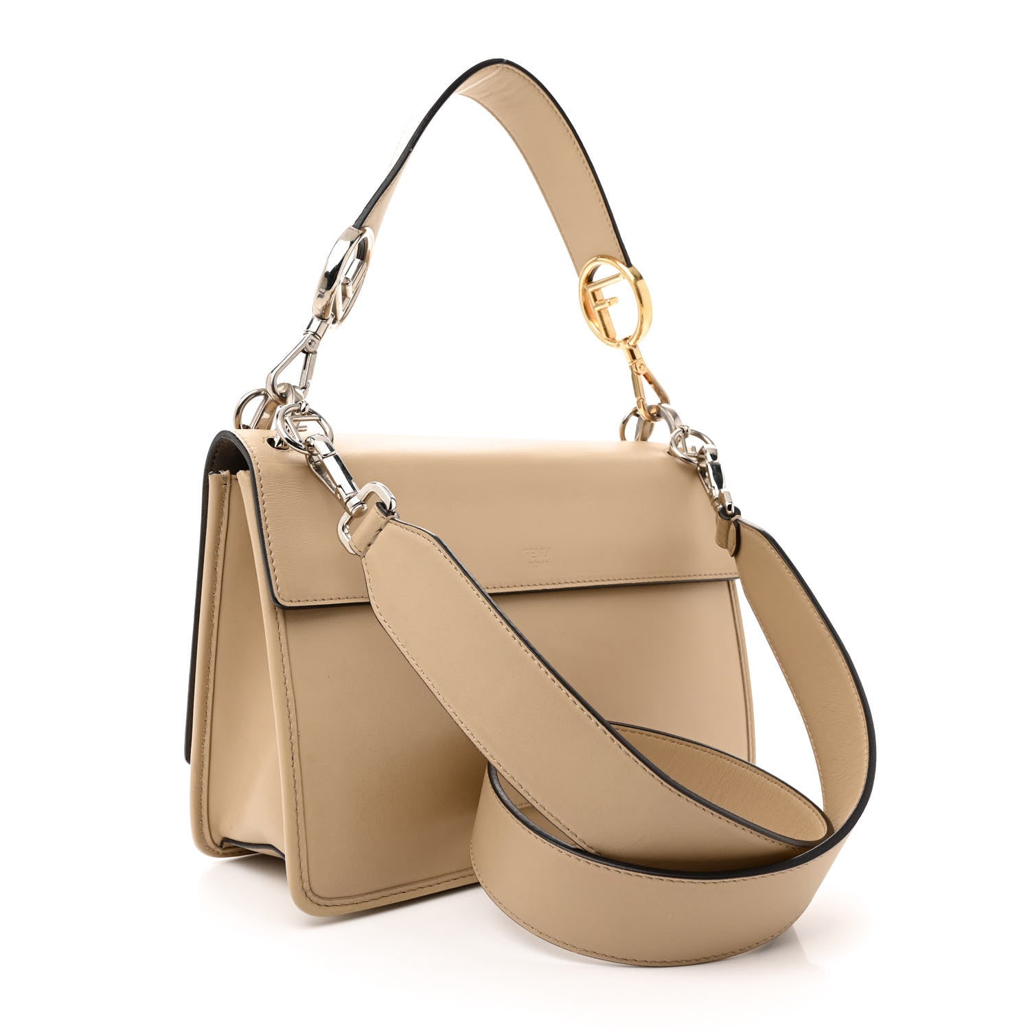 Fendi Vitello Century Velvet F is Fendi FF Kan I Shoulder Bag Tobacco Amido 3 of 14