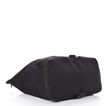 Gucci Denim Monogram Large Collapsible Travel Tote Dark Brown 5 of 9