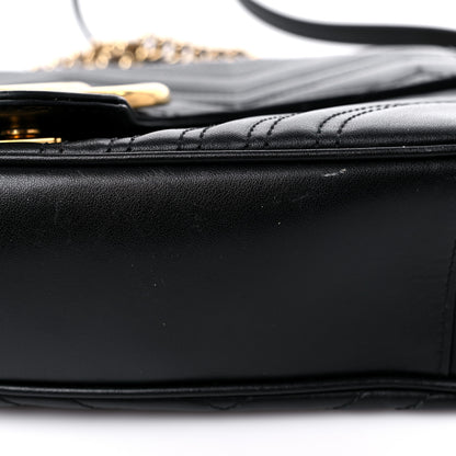 Gucci Calfskin Matelasse Medium GG Marmont Shoulder Bag Black 14 of 15