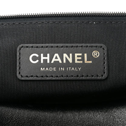 Chanel Suede Calfskin Shiny Lambskin Quilted Small Coco Base Shopping Bag Beige Black 6 of 10