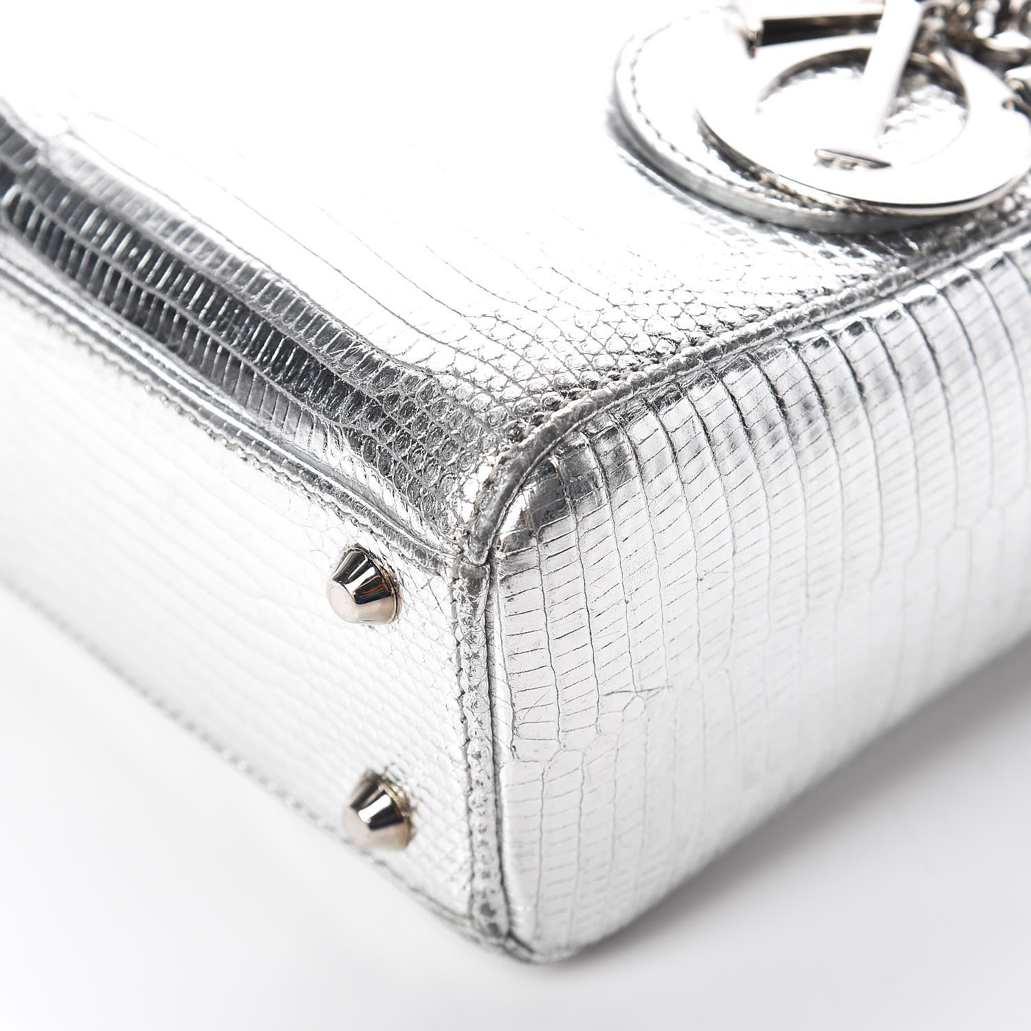 Christian Dior Metallic Lizard Mini Lady Dior Silver 11 of 17