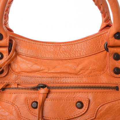 Balenciaga Agneau Classic Hardware Velo Tote Bag Tangerine 10 of 12