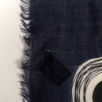 Chanel Cashmere CC Stole Navy 4 of 4