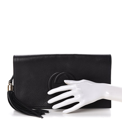 Gucci Pebbled Calfskin Medium Soho Clutch Black 2 of 9