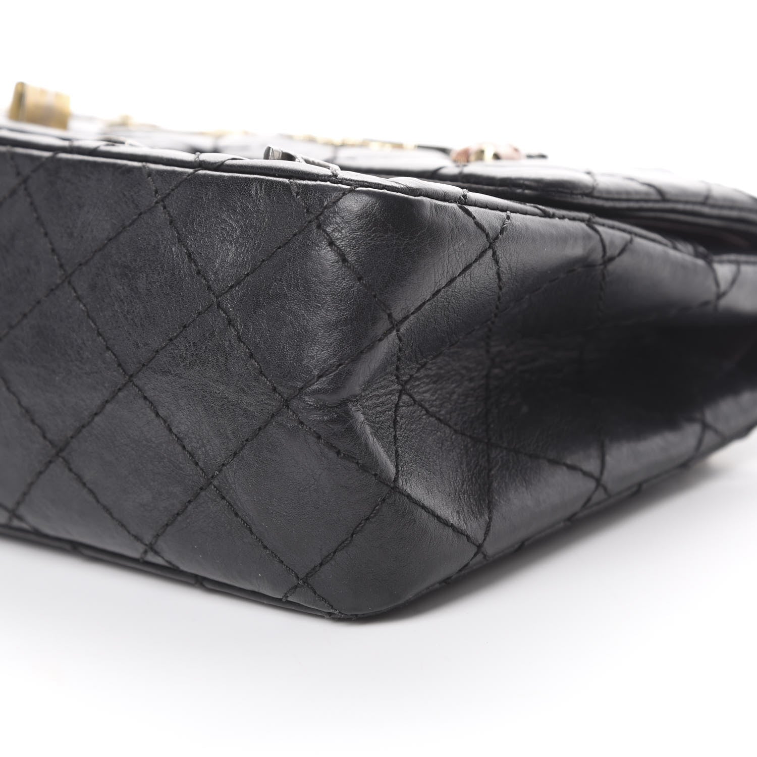 Chanel Aged Calfskin Lucky Charms 2.55 Reissue 225 Flap Black 9 of 16