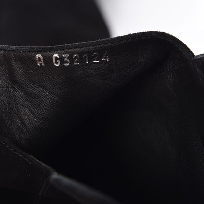 Chanel Suede Calfskin CC Cap Toe Knee High Boots 40 Black 8 of 9