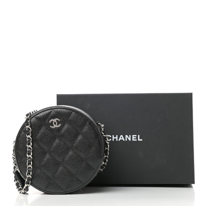 Chanel Caviar Quilted Round Clutch With Chain Black 11 of 11