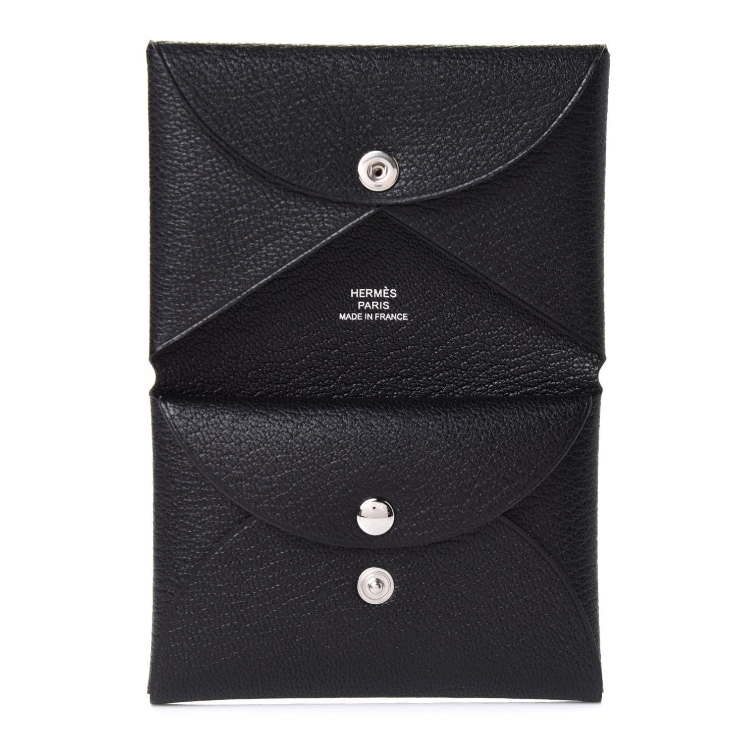 Hermes Chevre Mysore Calvi Duo Card Case Black 5 of 10