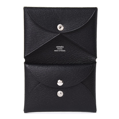 Hermes Chevre Mysore Calvi Duo Card Case Black 5 of 10