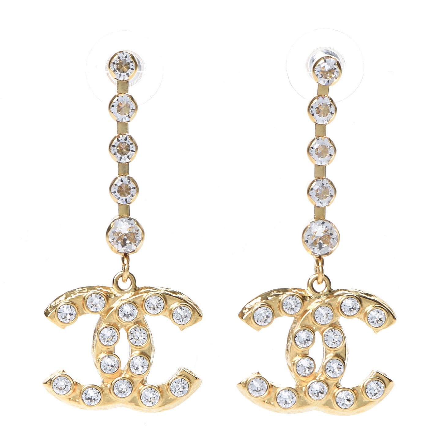 CC Crystal Drop Earrings Gold