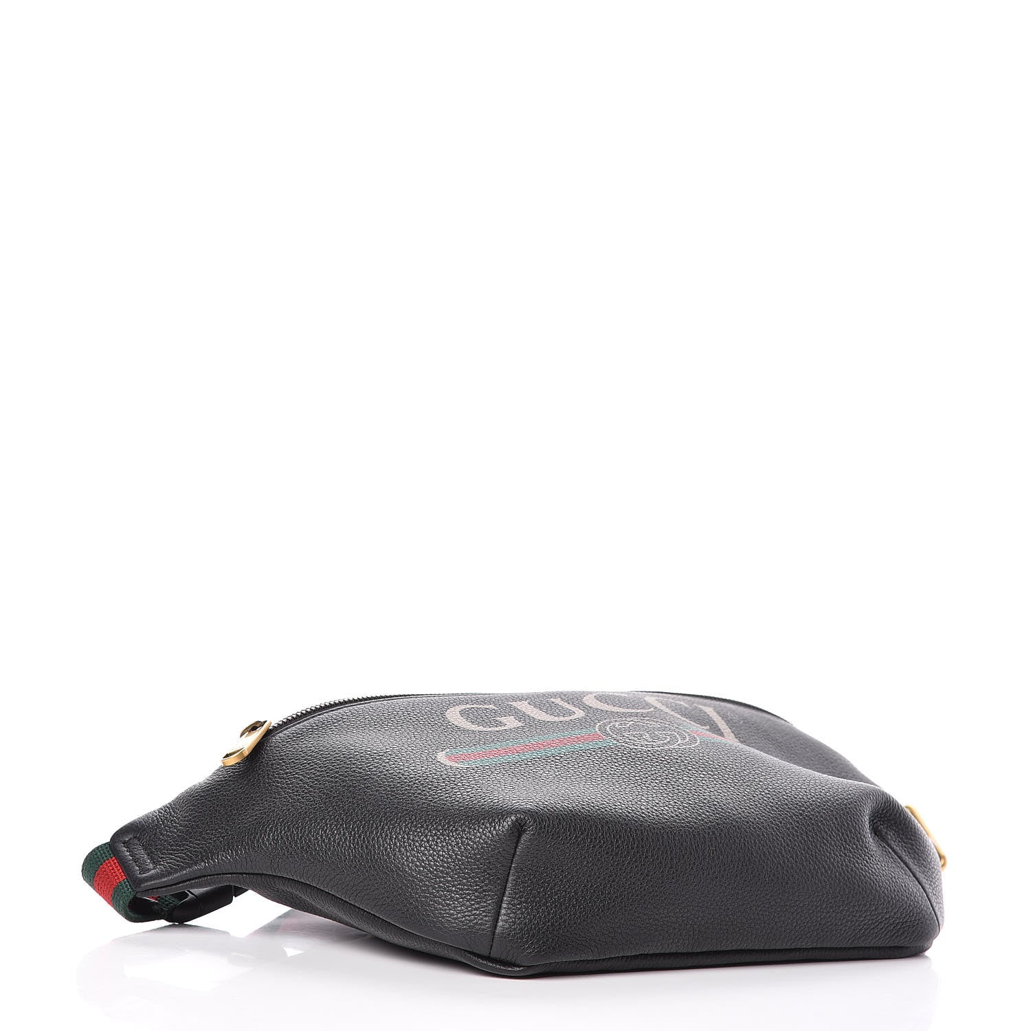 Gucci Grained Calfskin Logo Belt Bag Black 4 of 10