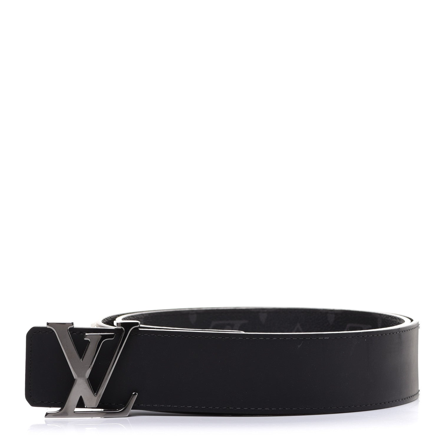 Louis Vuitton Monogram Eclipse Taigarama 40mm LV Initiales Reversible Belt 95 38 Black 2 of 8
