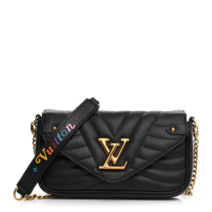 Louis Vuitton Calfskin New Wave Chain Pochette Black 3 of 37