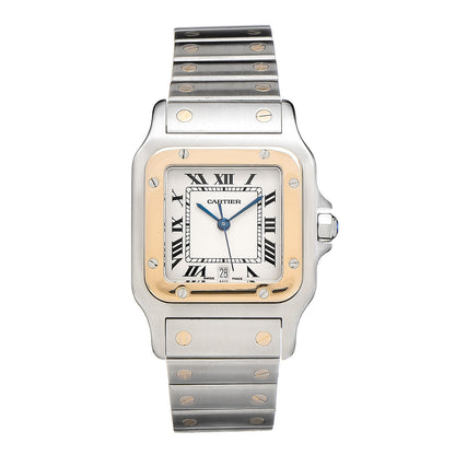 Cartier Stainless Steel 18K Yellow Gold 29mm Santos De Galbee Quartz Watch 1 of 9