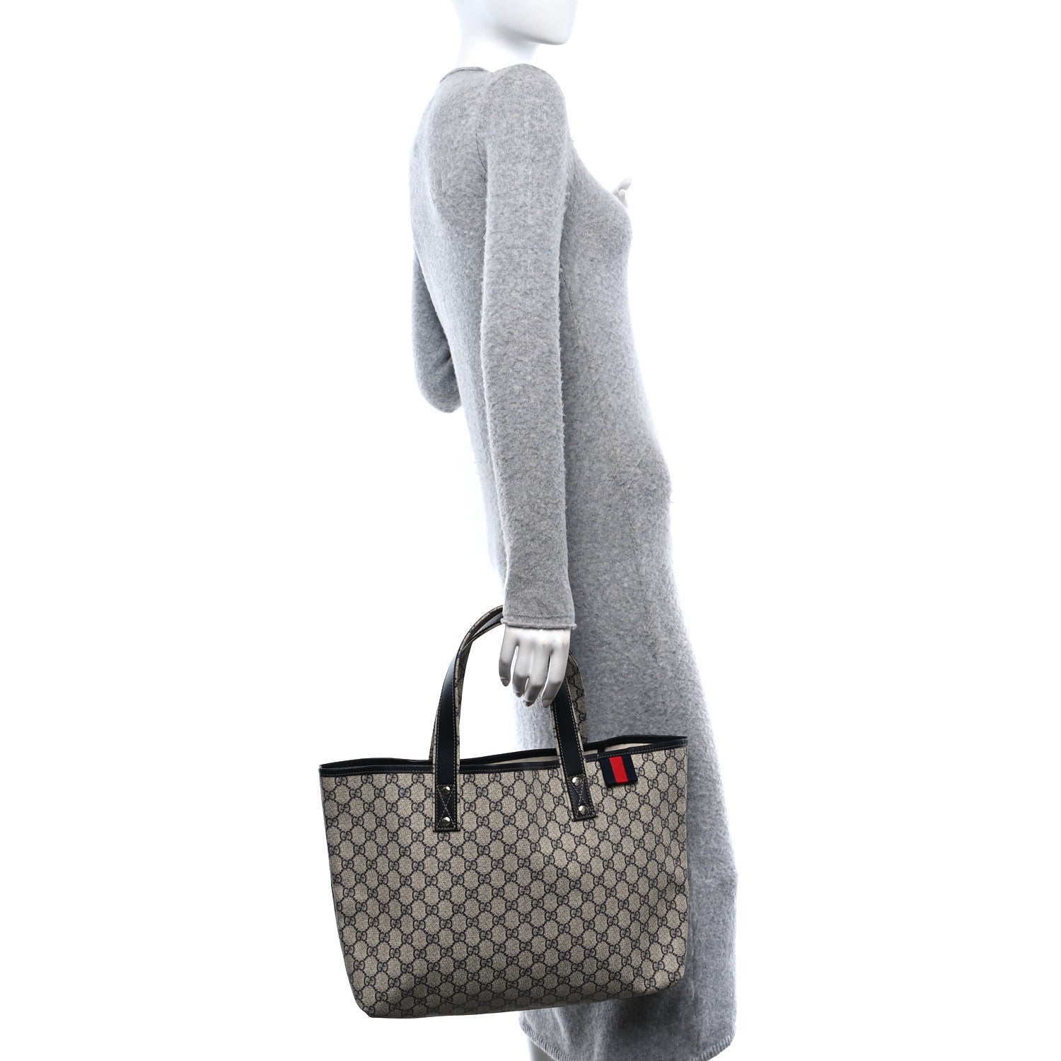 Gucci GG Plus Monogram Medium Signature Web Loop Tote Navy 2 of 10