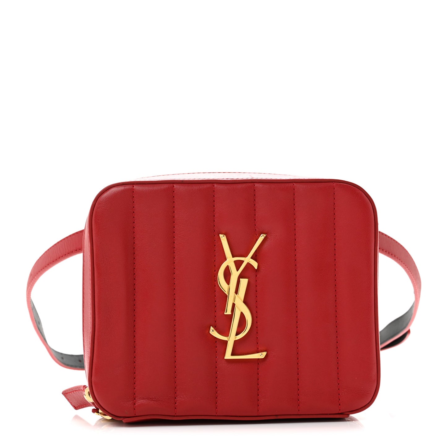 Lambskin Matelasse Vicky Monogram Belt Bag Eros Red