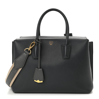 MCM Grained Calfskin Large Milla Tote Phantom Grey 1 of 8