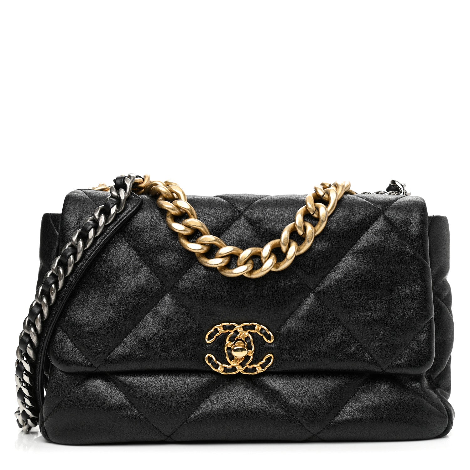 Chanel Lambskin Quilted Large Chanel 19 Flap Black 1 of 8