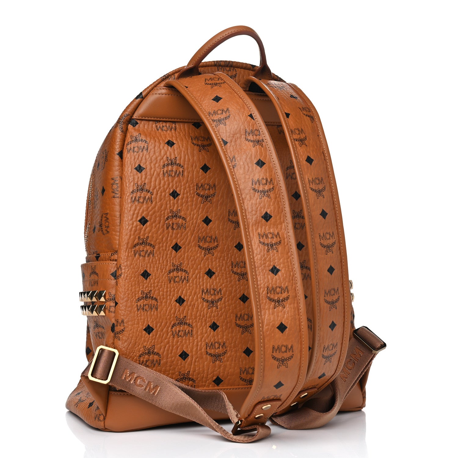 MCM Visetos Medium Side Studs Stark Backpack Cognac 2 of 4