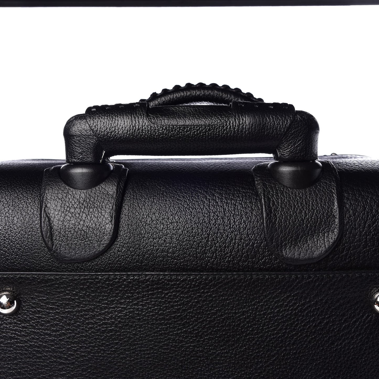 Grained Calfskin Classic Hardware Voyage Carry On Trolley Black