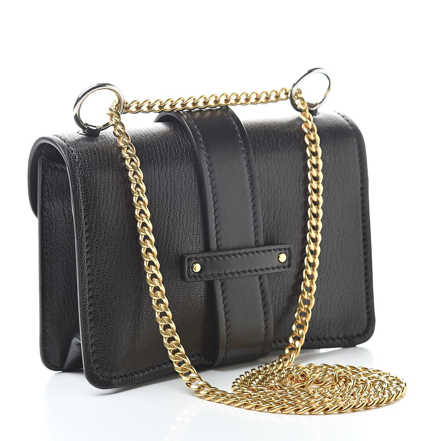Chloe Shiny Goatskin Calfskin Aby Chain Shoulder Bag Black 3 of 12