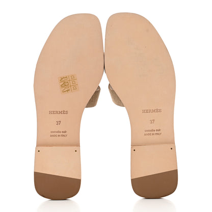 Hermes Suede Goatskin Oran Sandals 37 Beige Sable 5 of 9