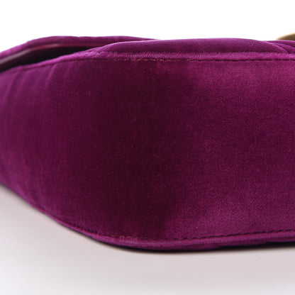 Gucci Velvet Matelasse Medium GG Marmont Shoulder Bag Fuchsia Violet Cyclamen 9 of 12