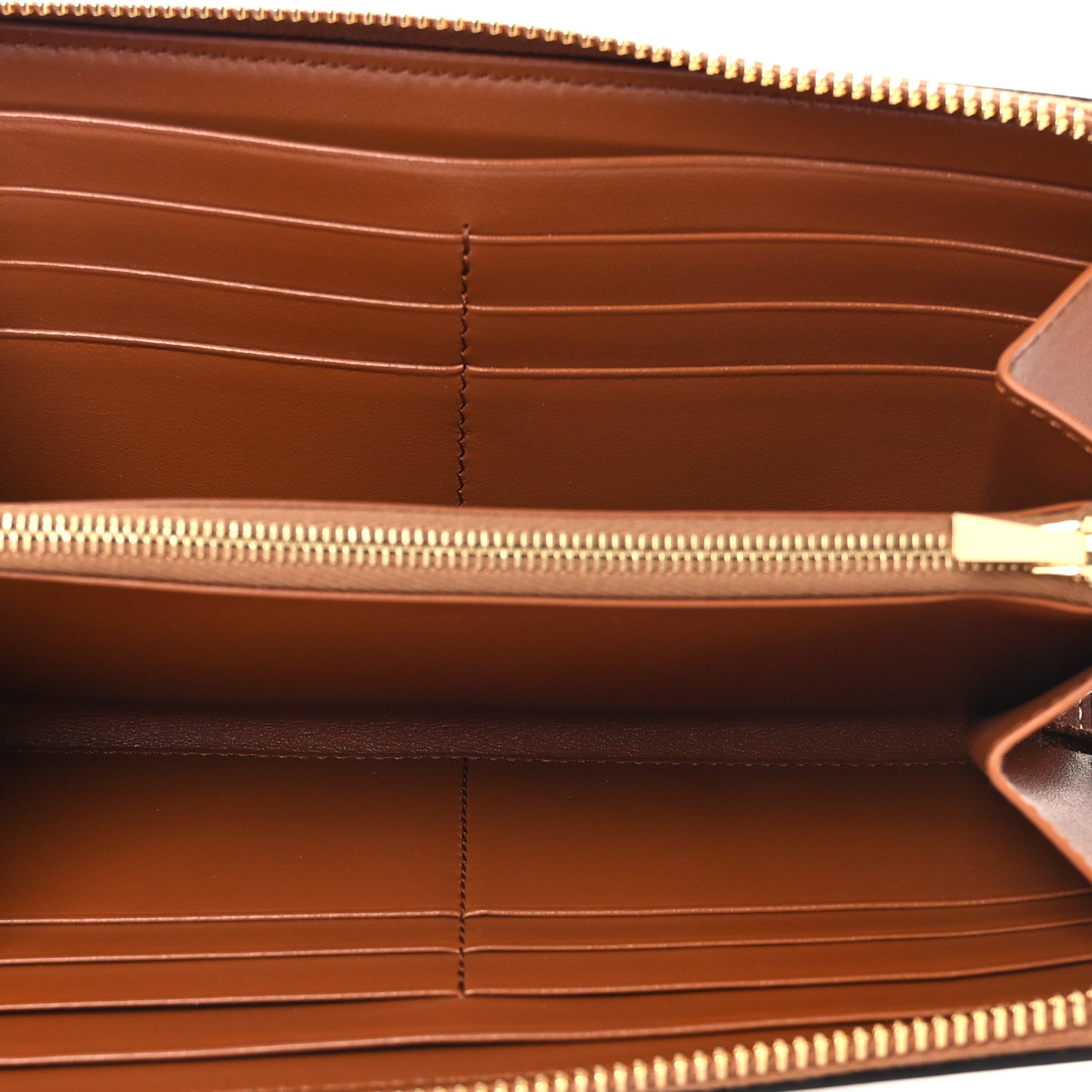 Celine Calfskin Triomphe Large Zipped Wallet Tan 5 of 10