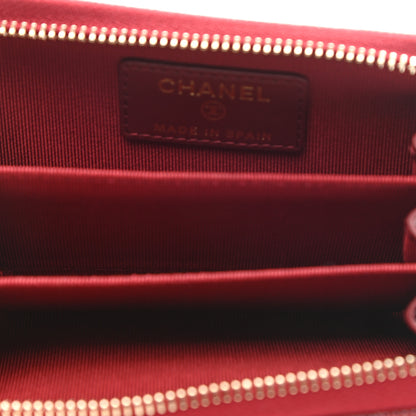 Chanel Caviar Quilted Zip Around Coin Purse Burgundy 5 of 8