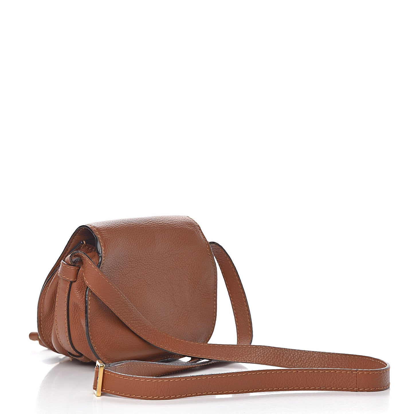 Calfskin Mini Marcie Round Crossbody Bag Tan