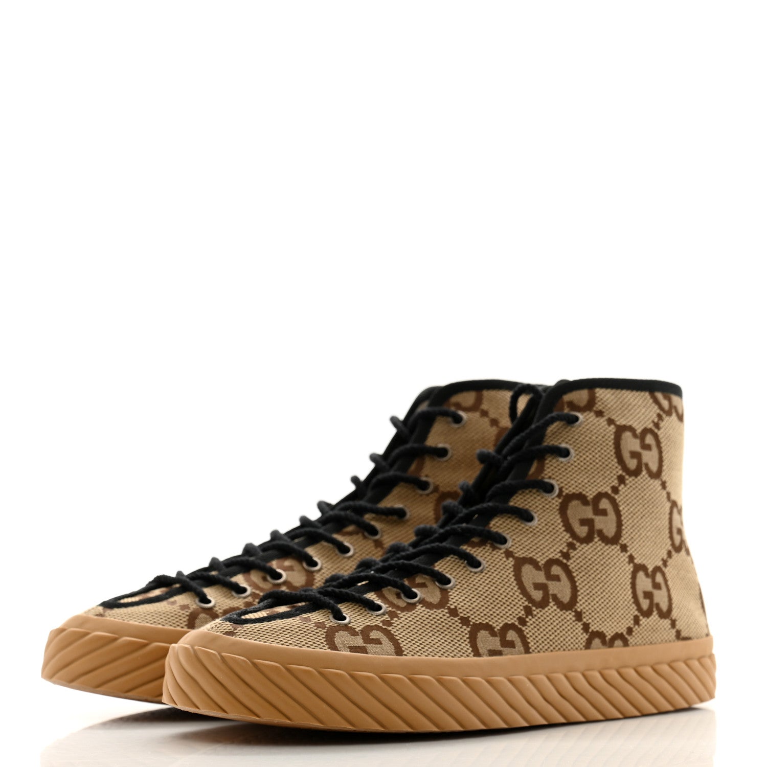 GUCCI GGパターン 総柄 スニーカー ベージュ/ブラック Gucci Beige/Black GG Coated Canvas/Rubber Low Top Sneakers Men's
