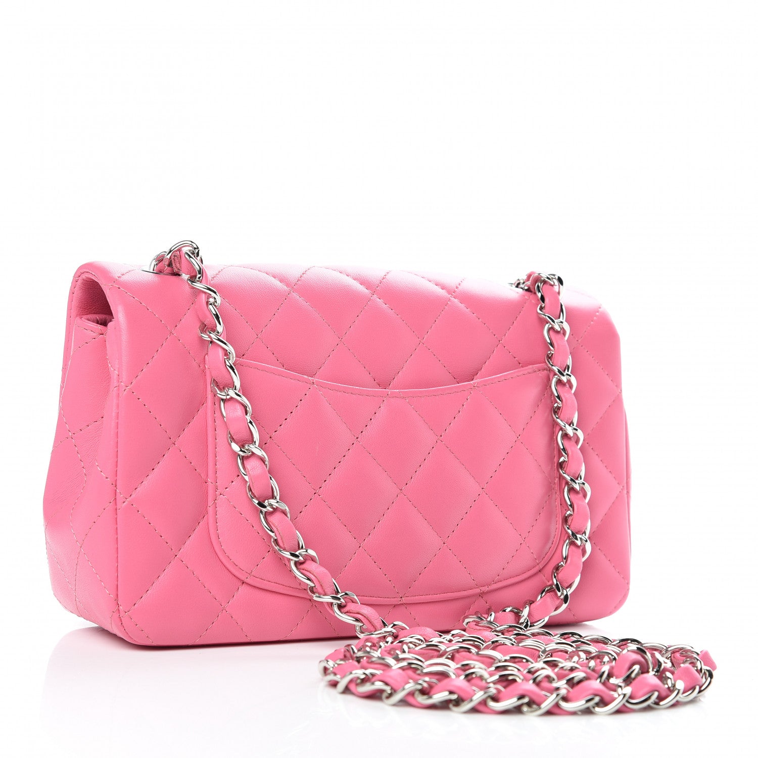 Chanel Lambskin Quilted Mini Rectangular Flap Pink 3 of 12