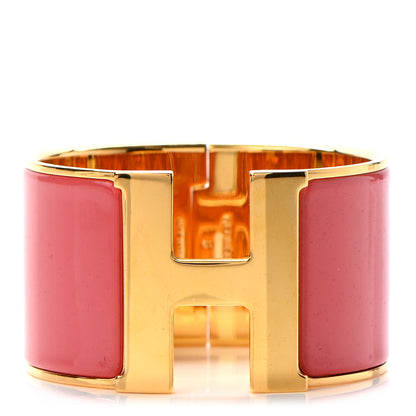 Hermes Enamel Extra Wide Clic Clac H Bracelet PM Rouge Corail 1 of 4