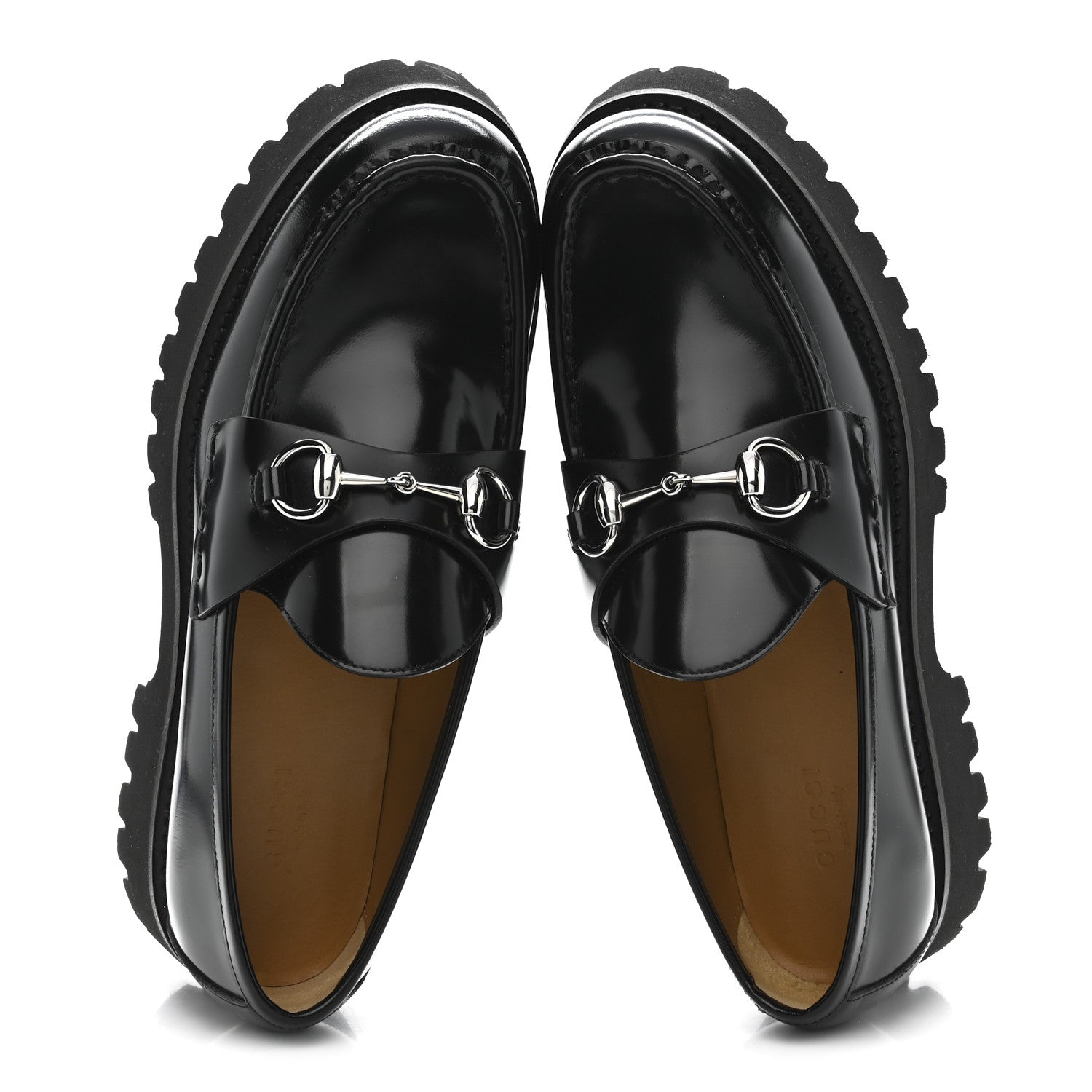 Gucci Cordovan Lux Womens Horsebit 45mm Platform Loafers 39.5 Black 2 of 11