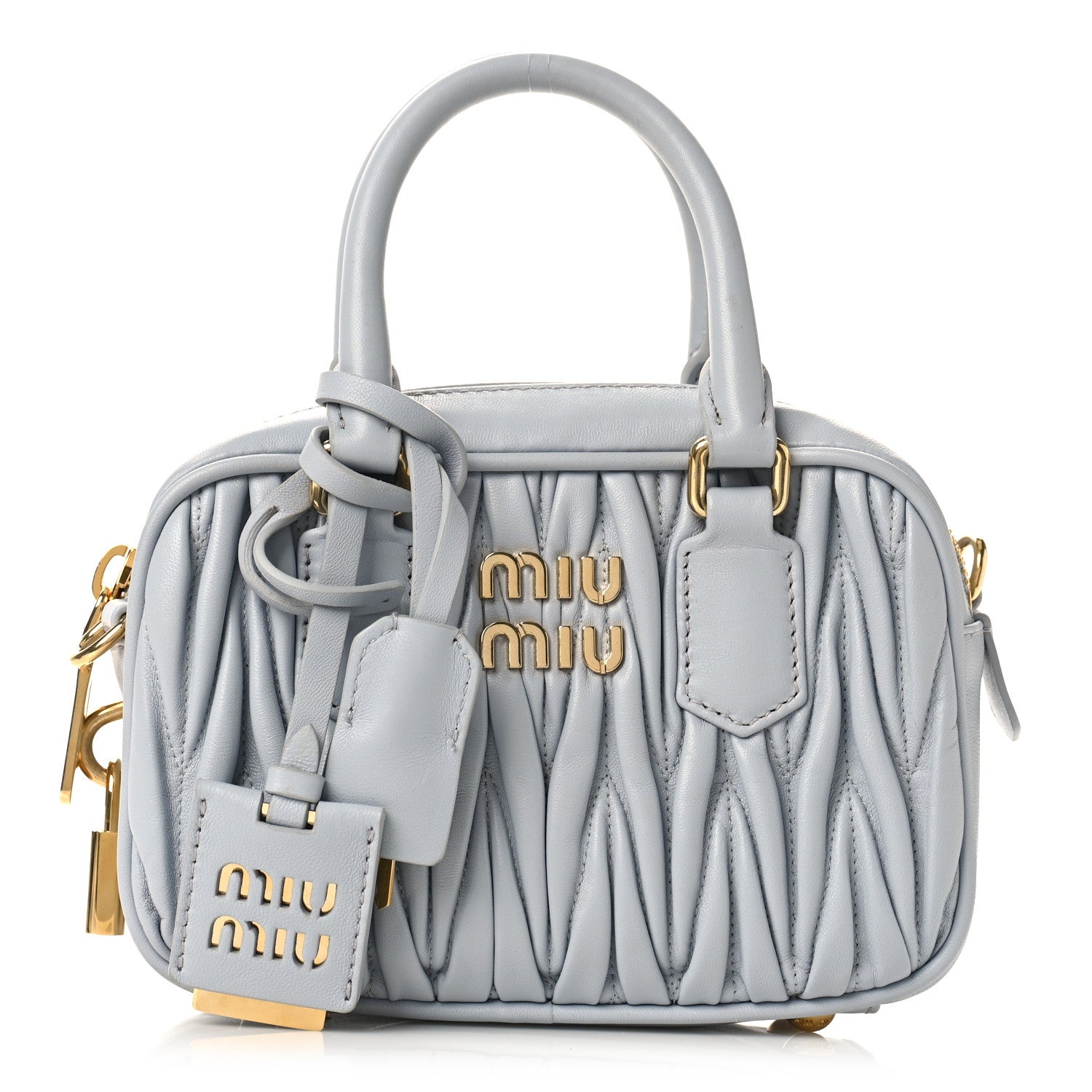 MIU MIU Nappa Matelasse Arcadie Bauletto Cornflower by FASHIONPHILE