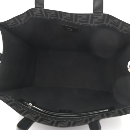 Fendi Recycled Fabric Jacquard Vitello Astro FF 1974 Shopping Tote Asfalto Black 5 of 11