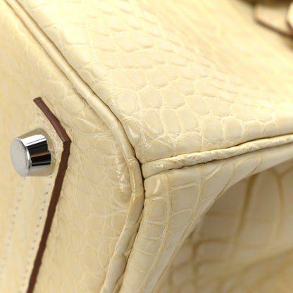 Hermes Matte Alligator Birkin 25 Vanille 10 of 12